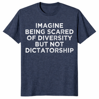 Diversity not dictatorship shirt in heather navy