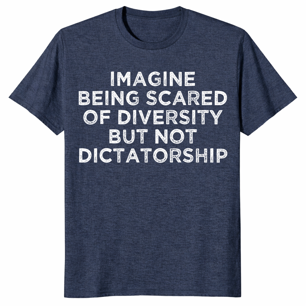 Diversity not dictatorship shirt in heather navy
