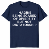 Diversity not dictatorship shirt in navy