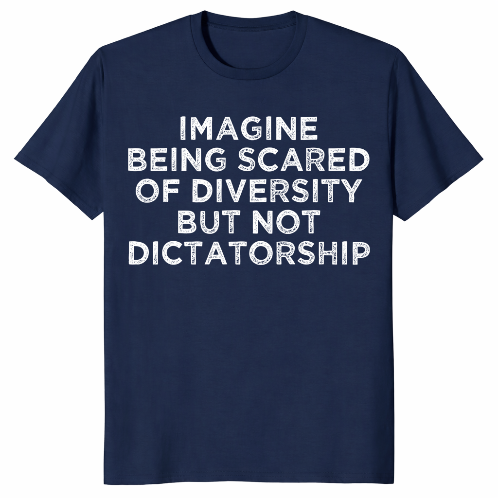 Diversity not dictatorship shirt in navy