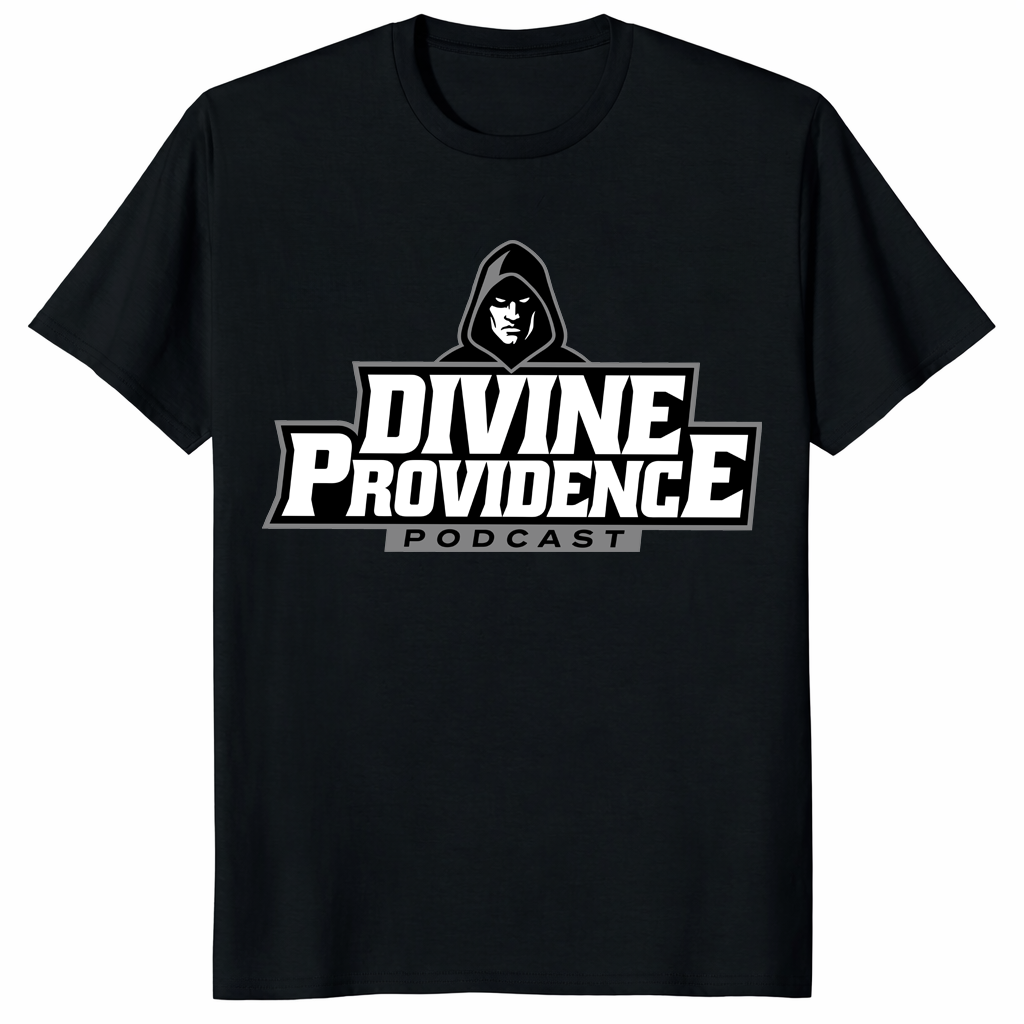 Divine Providence Podcast shirt black bold logo podcast merch tee