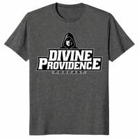 Divine Providence Podcast shirt dark heather bold podcast merch graphic tee