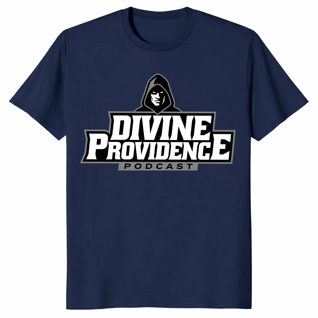 Divine Providence Podcast shirt navy logo podcast t shirt for fans