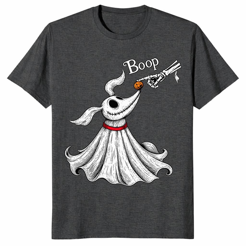 Dog boop halloween shirt in dark heather grey