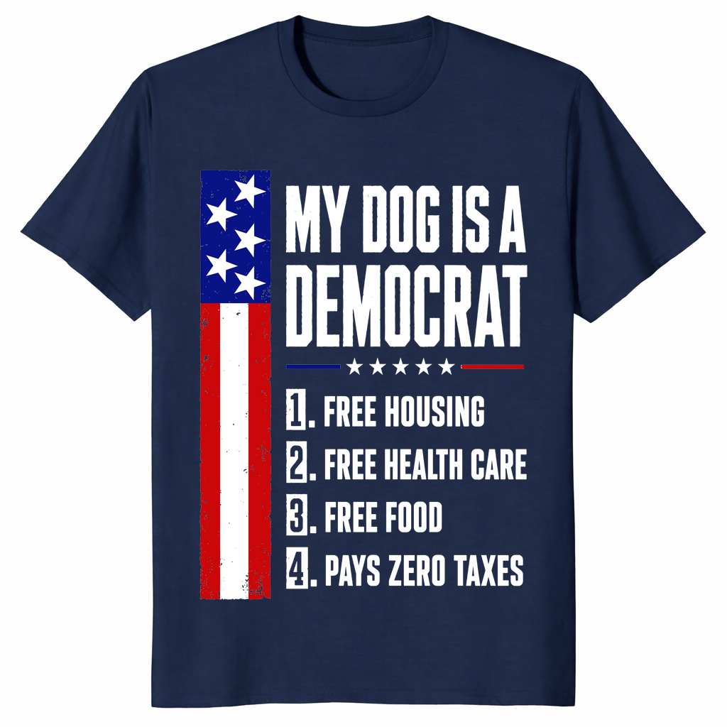 Dog free housing healthcare shirt navy