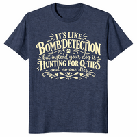 Dog q-tips shirt in heather navy