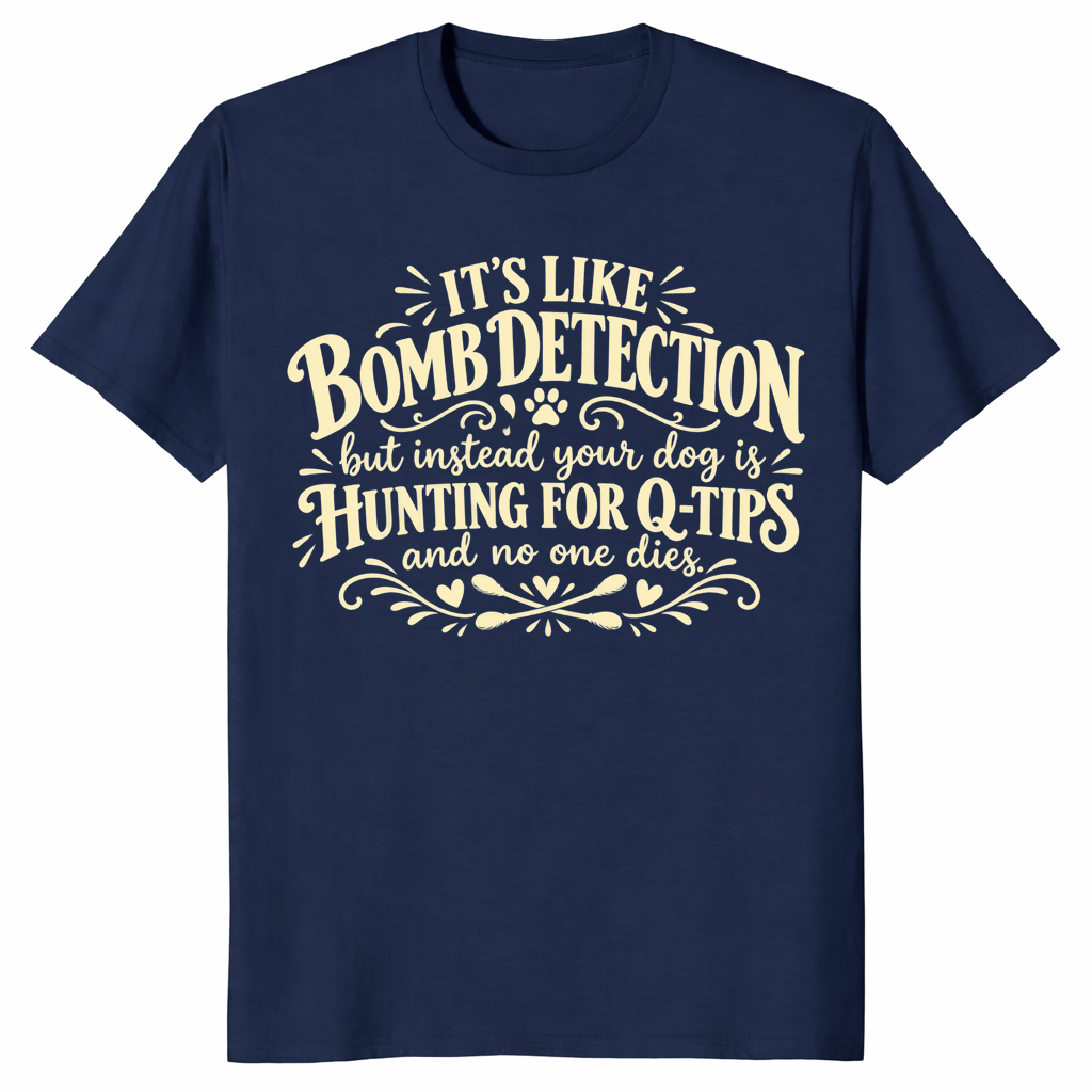 Dog q-tips shirt in navy