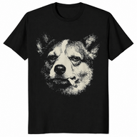 Dog smoking cigarette shirt in black
