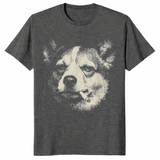 Dog smoking cigarette shirt in dark heather