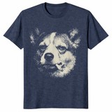 Dog smoking cigarette shirt in heather navy