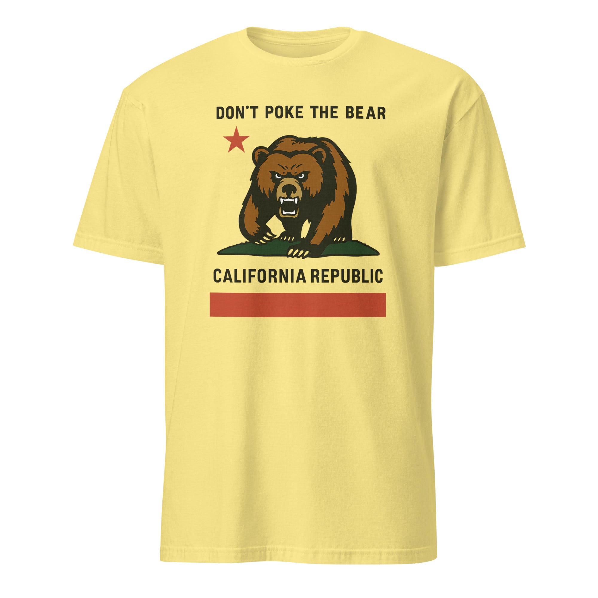 Don’t Poke the Bear California T-Shirt in Cornsilk by Cuccico – Anti Trump Gavin Newsom California style tee