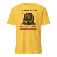 Don’t Poke the Bear California T-Shirt in Daisy yellow by Cuccico – Anti Trump Gavin Newsom graphic tee
