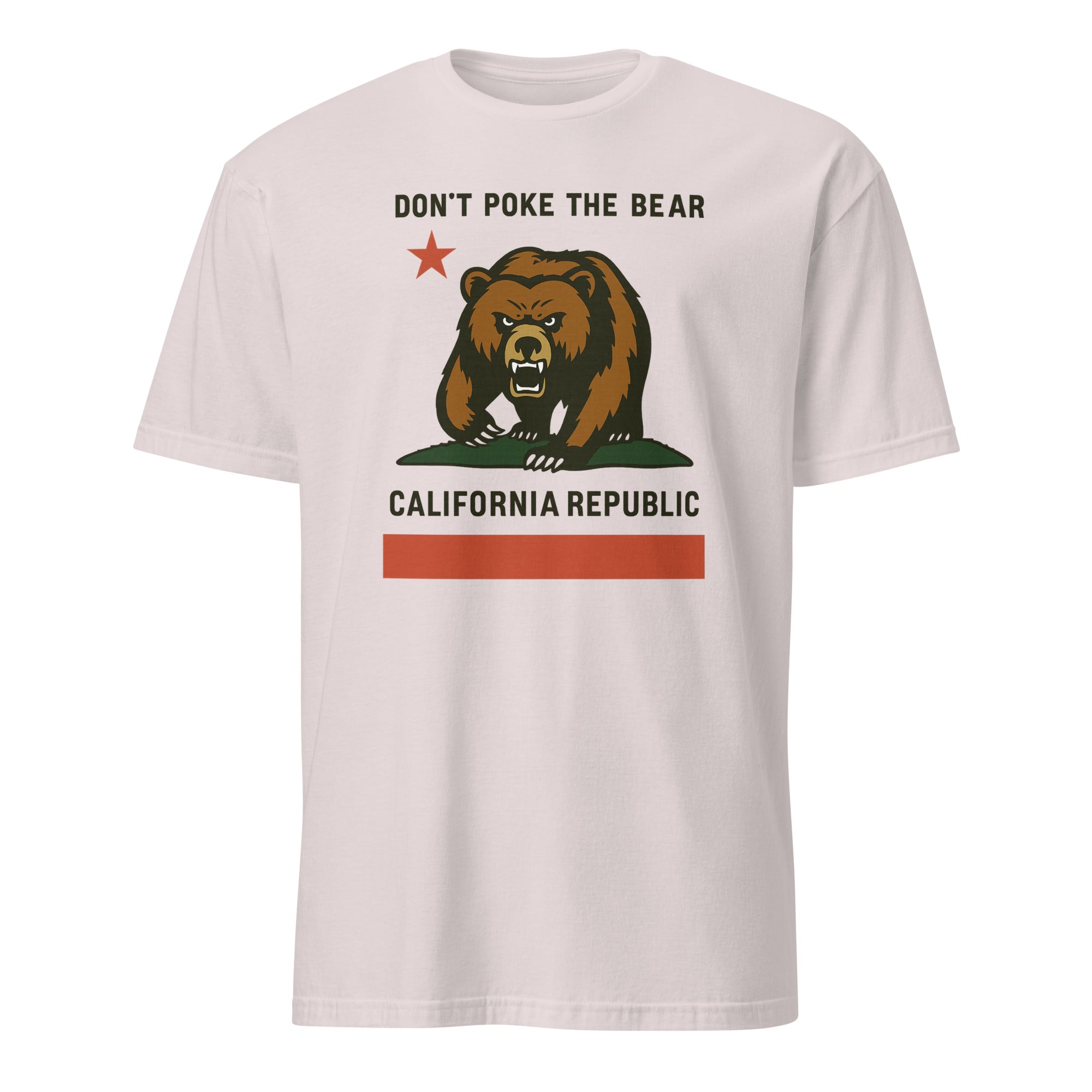 Don’t Poke the Bear California T-Shirt in Ice Grey by Cuccico – Anti Trump Gavin Newsom political apparel