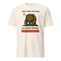 Don’t Poke the Bear California T-Shirt in Natural by Cuccico – Anti Trump Gavin Newsom cotton protest shirt