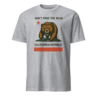 Don’t Poke the Bear California T-Shirt in Sport Grey by Cuccico – Anti Trump Gavin Newsom unisex tee