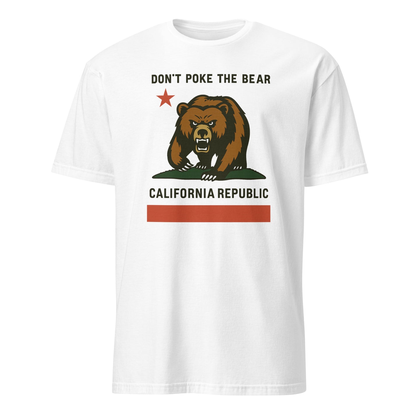 Don’t Poke the Bear California T-Shirt in White by Cuccico – Anti Trump Gavin Newsom political tee