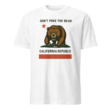 Don’t Poke the Bear California T-Shirt in White by Cuccico – Anti Trump Gavin Newsom political tee