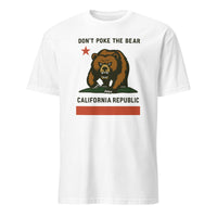 Don’t Poke the Bear California T-Shirt in White by Cuccico – Anti Trump Gavin Newsom political tee