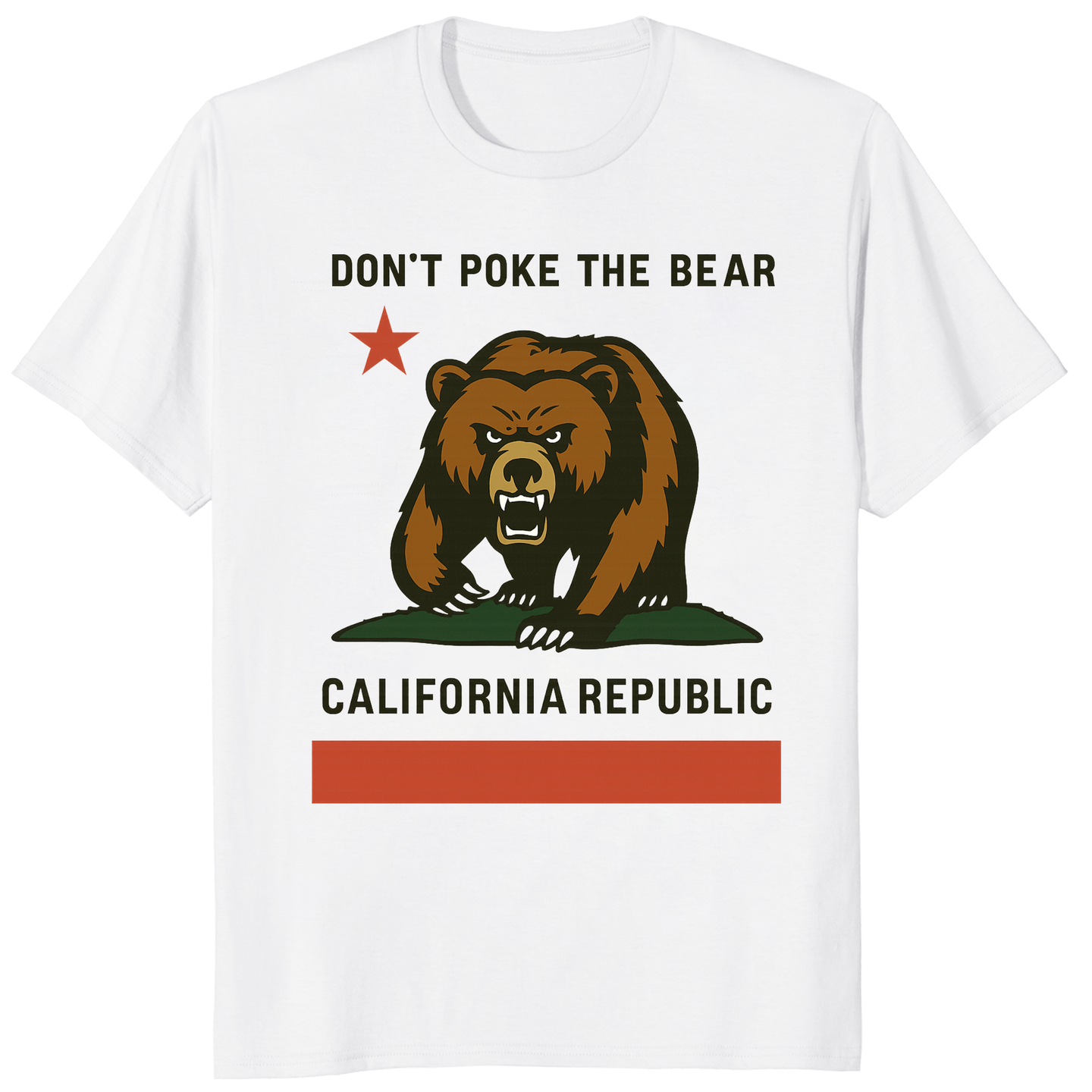 Don’t Poke the Bear California T-Shirt in White by Cuccico – Anti Trump Gavin Newsom political tee