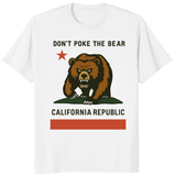 Don’t Poke the Bear California T-Shirt in White by Cuccico – Anti Trump Gavin Newsom political tee