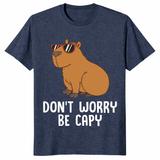 Don't Worry Be Capy animal meme shirt for chill vibes and capybara fans