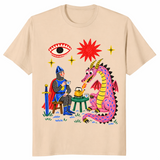 Dragon tea party shirt in sand