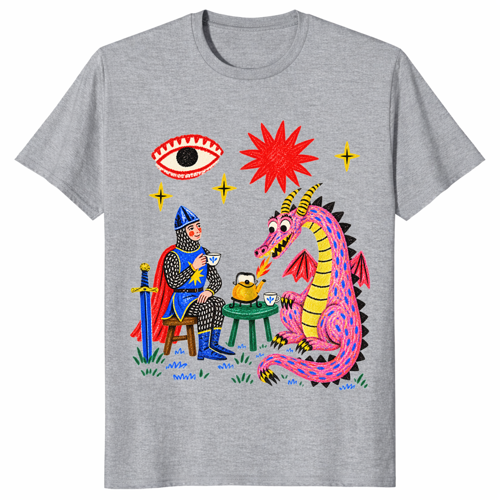 Dragon tea party shirt in sport grey