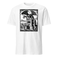 White Dragon Vintage Shirt with Medieval Graphic and Grimdark Tee design