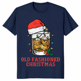 Old Fashioned Christmas Shirt | Funny Whiskey Cocktail Santa Hat Tee
