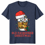 Old Fashioned Christmas Shirt | Funny Whiskey Cocktail Santa Hat Tee
