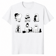 Black Cat Ghost Shirt | Cute Spooky Halloween Gift