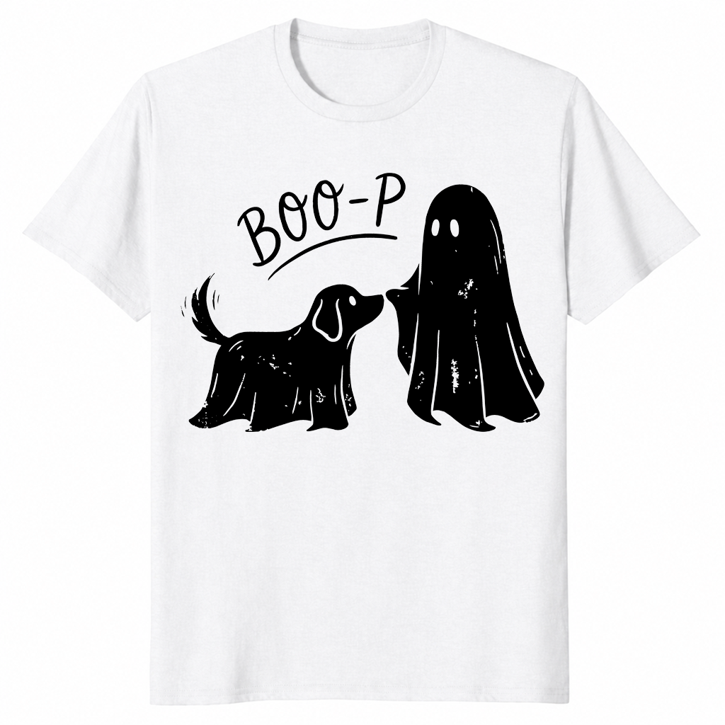 Boo-p Geister-Hunde-Shirt | Lustiges Halloween-T-Shirt für Hundemamas