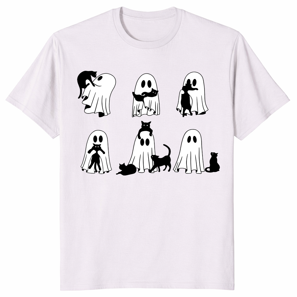 Black Cat Ghost Shirt | Cute Spooky Halloween Gift
