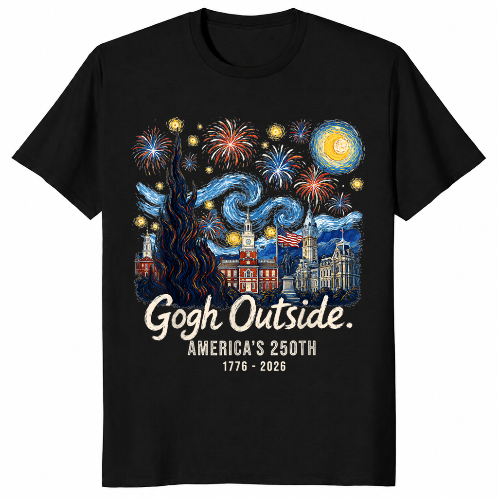 Gogh Outside Starry Night USA Shirt | America's 250th Anniversary Tee | Cuccico
