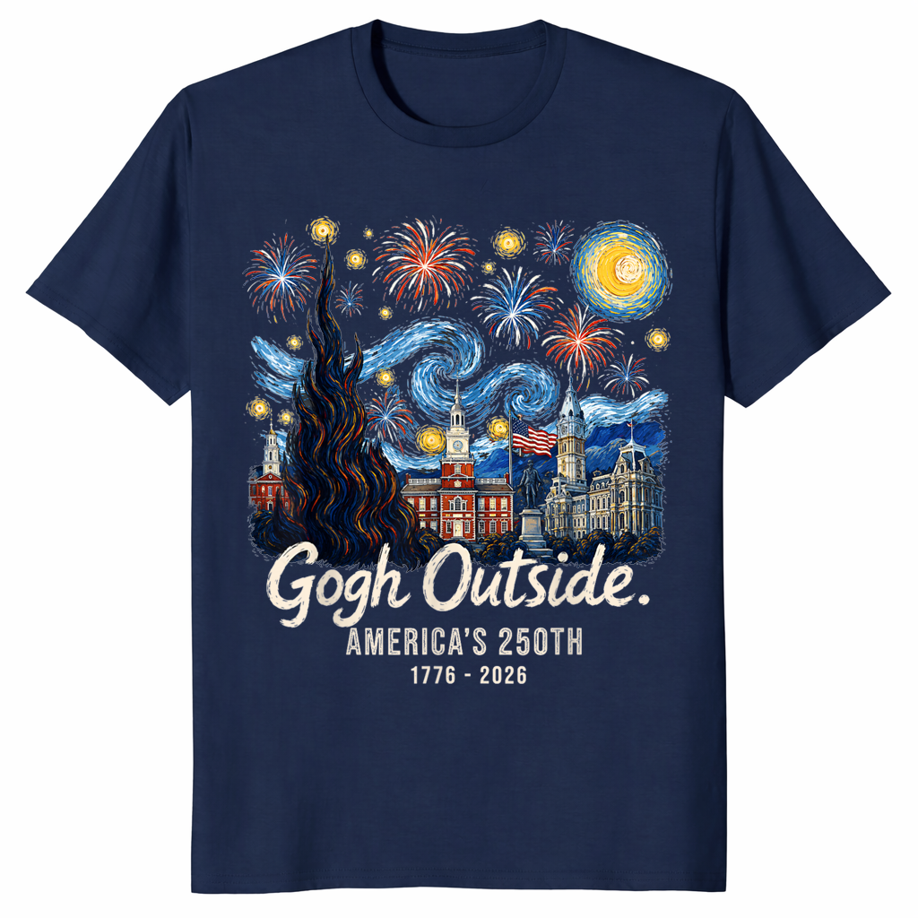 Gogh Outside Starry Night USA Shirt | America's 250th Anniversary Tee | Cuccico