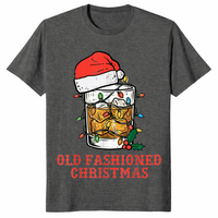 Old Fashioned Christmas Shirt | Funny Whiskey Cocktail Santa Hat Tee