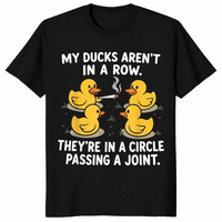Ducks passing a joint shirt in black