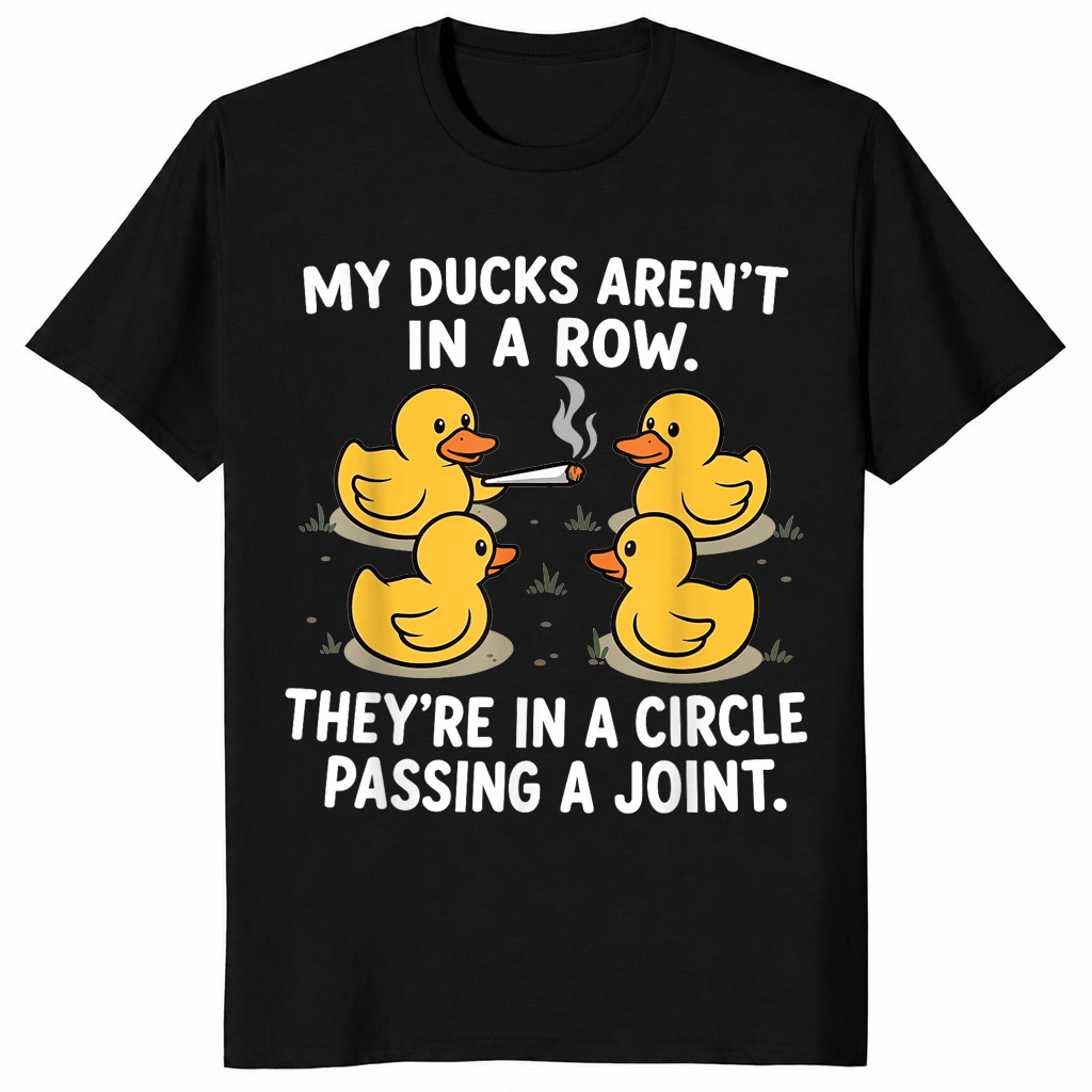 Ducks passing a joint shirt in black