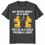 Ducks passing a joint shirt in dark heather grey
