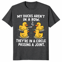 Ducks passing a joint shirt in dark heather grey