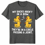 Ducks passing a joint shirt in dark heather