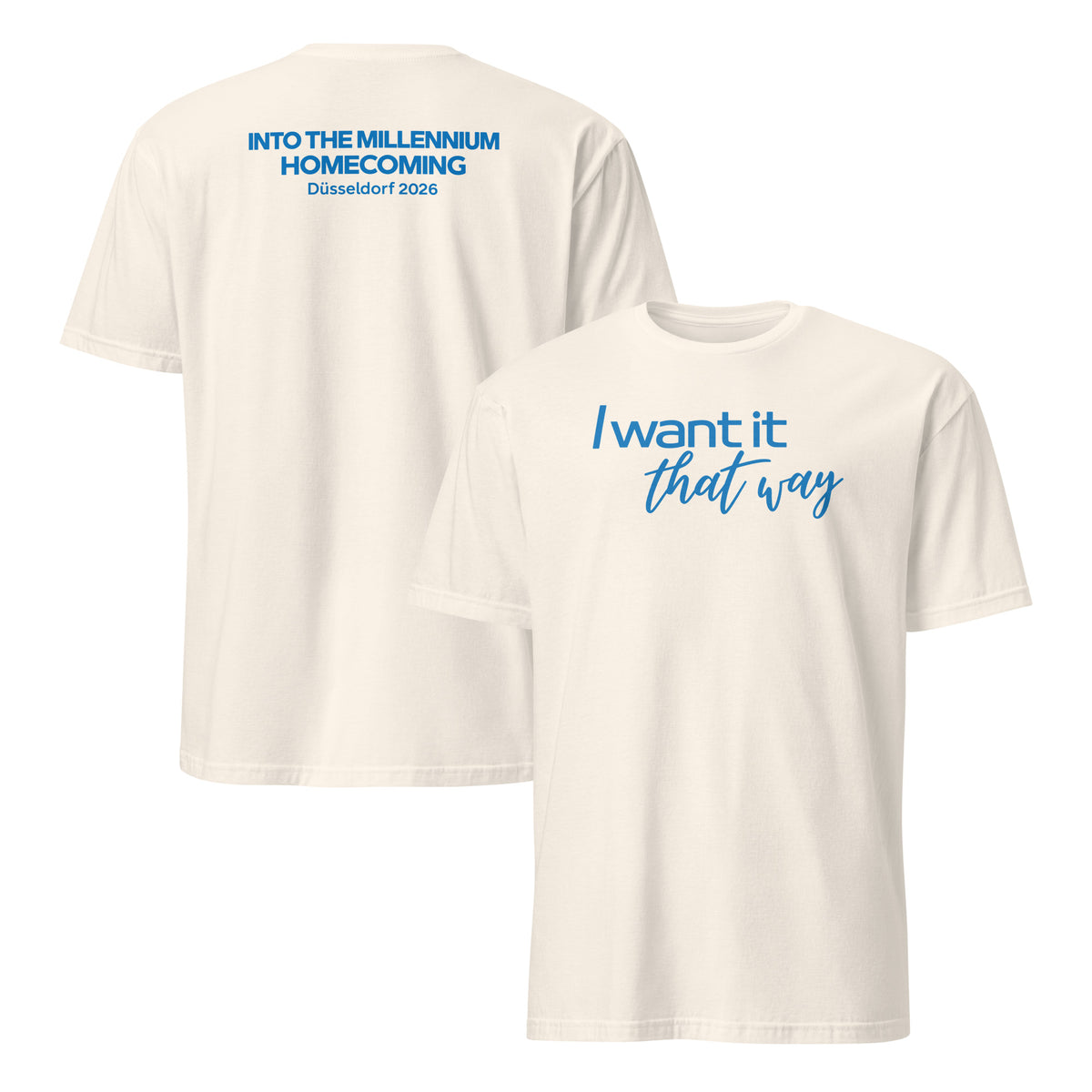 Dusseldorf 2026 concert unisex fan t-shirt in natural front view