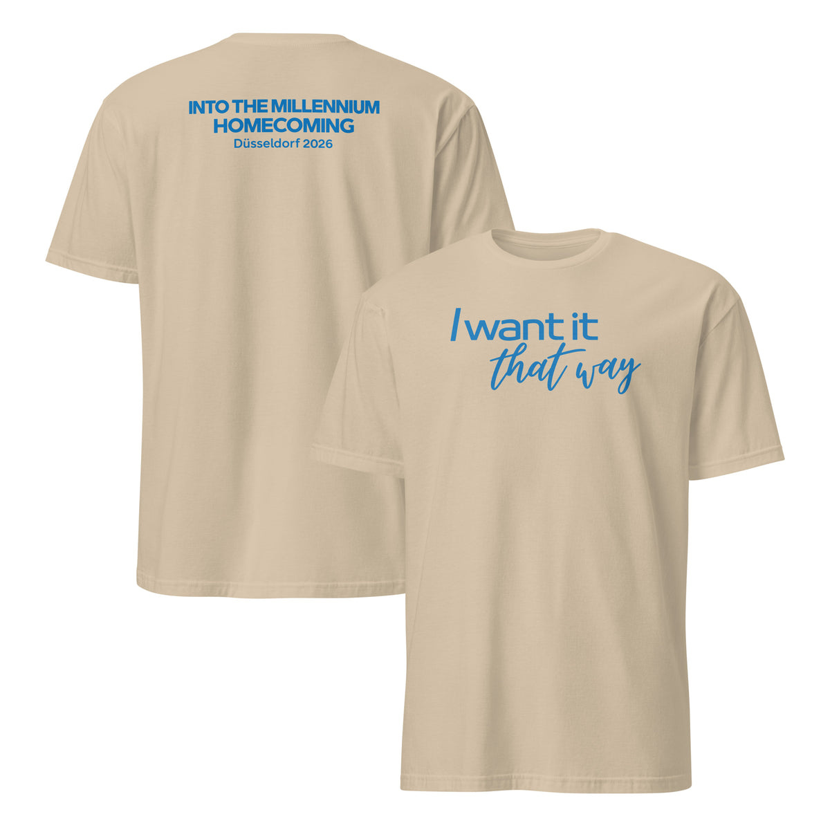 Dusseldorf 2026 concert unisex fan t-shirt in sand front view