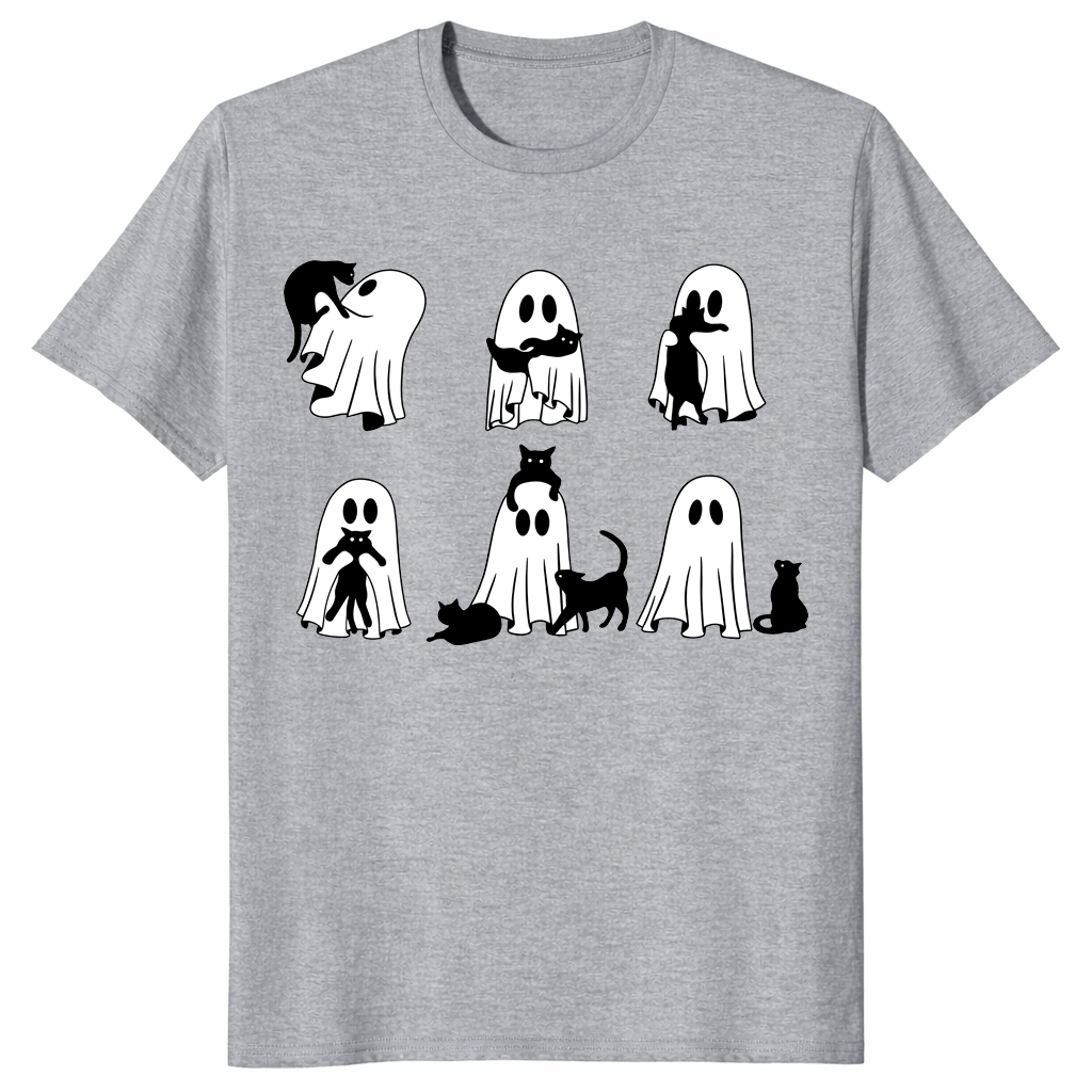Black Cat Ghost Shirt | Cute Spooky Halloween Gift