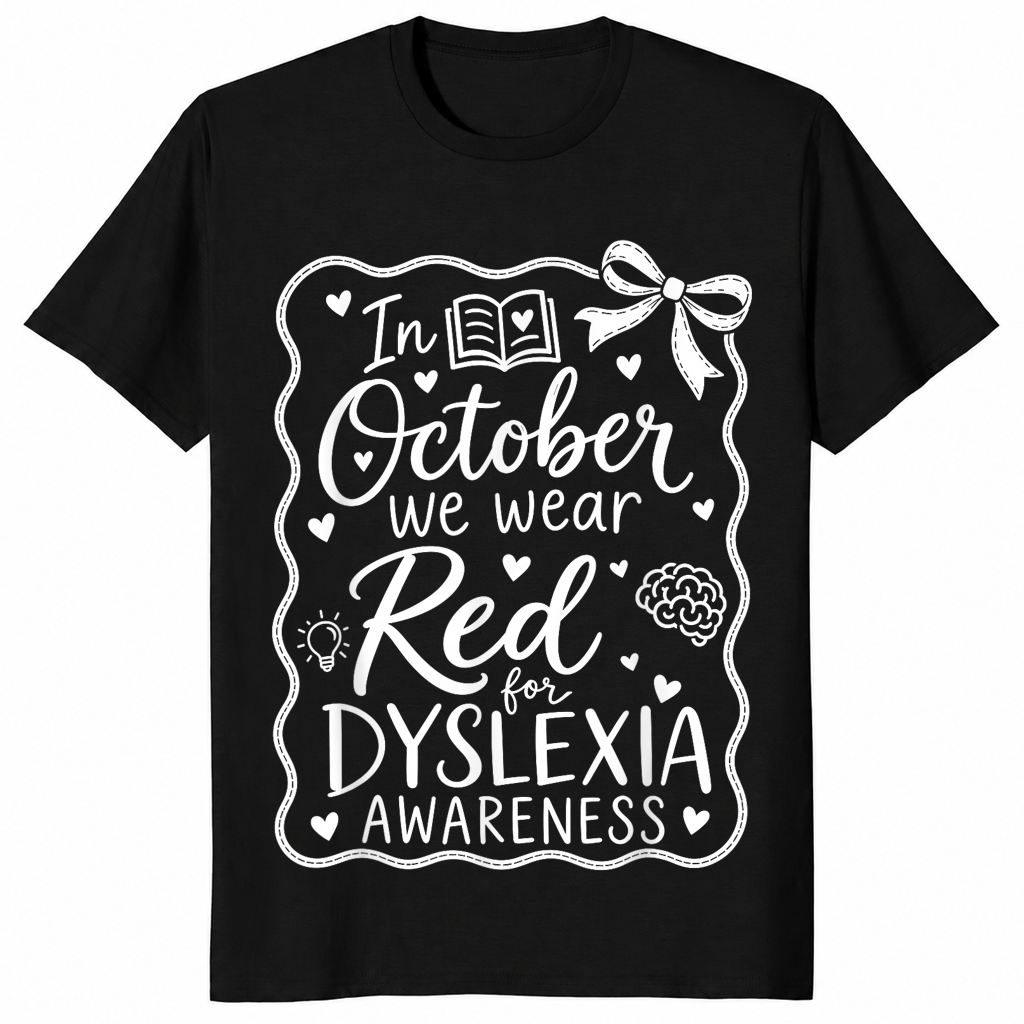 Dyslexia awareness shirt in black