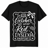 Dyslexia awareness shirt in black