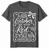 Dyslexia awareness shirt in dark heather