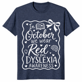 Dyslexia awareness shirt in heather navy