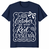 Dyslexia awareness shirt in navy