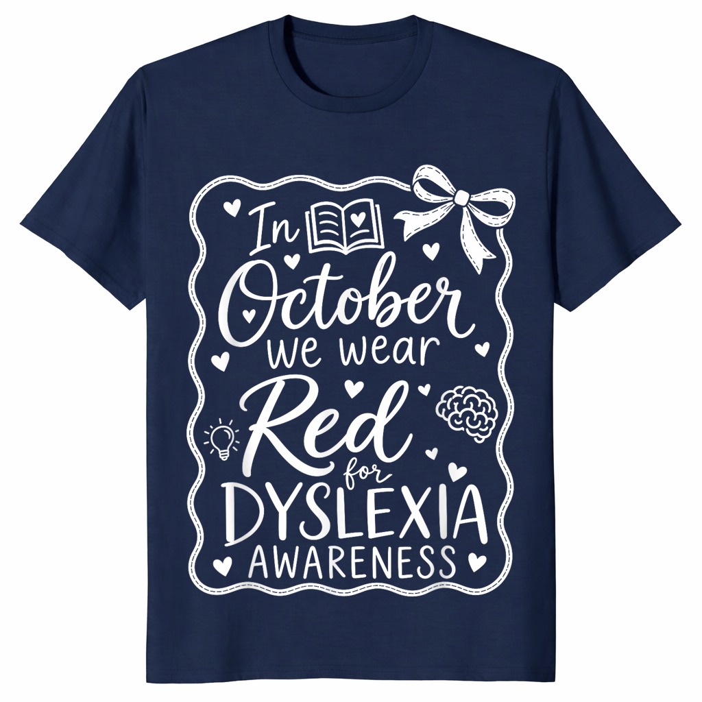Dyslexia awareness shirt in navy